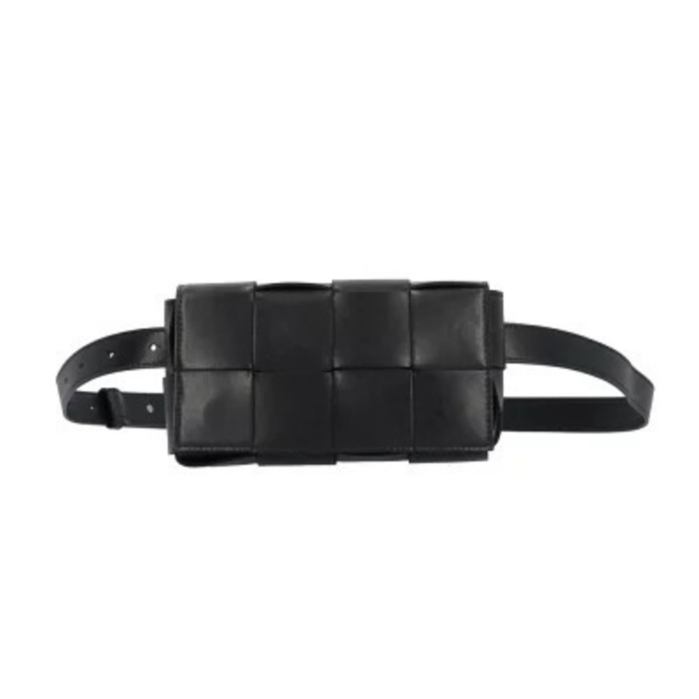 Bottega Veneta Cassette Belt Bag Maxi Intrecciato Waist Leather Black Body